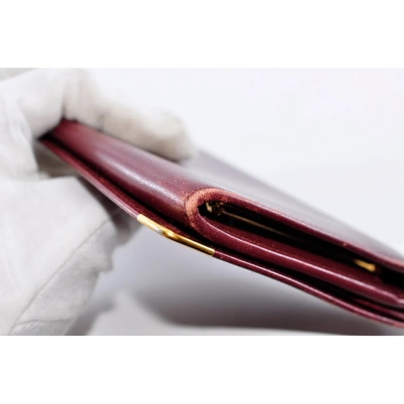 $3 start Auth Cartier Mastline Clasp Long clutch/ Wallet Bi-Fold Leather GUC - Picture 6 of 15